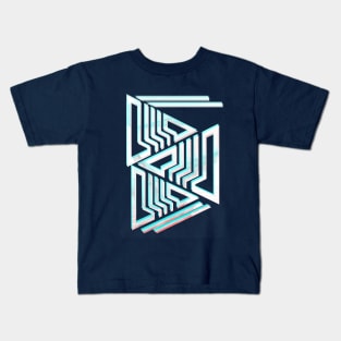 Geometric triangle popart blue Kids T-Shirt